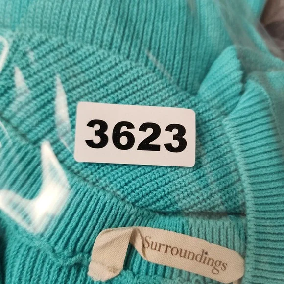 Soft Surroundings Tie Dye V Neck Sweater Aqua‎ Lavender Cotton Size S - Picture 10 of 10